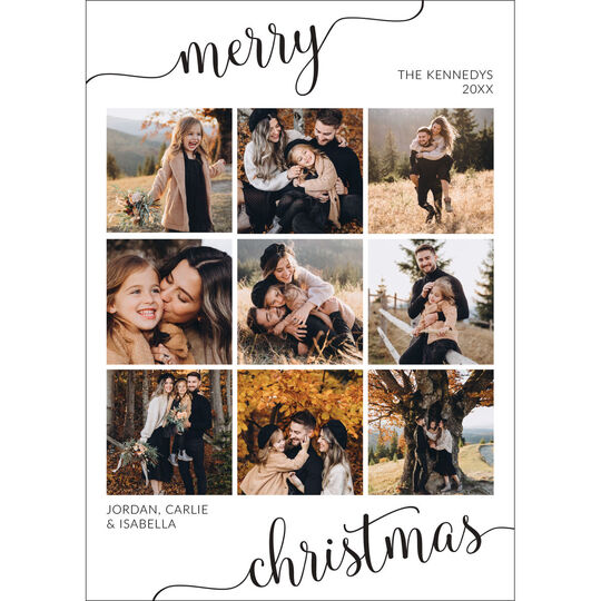 Script Holiday Greeting Flat Holiday Photo Cards